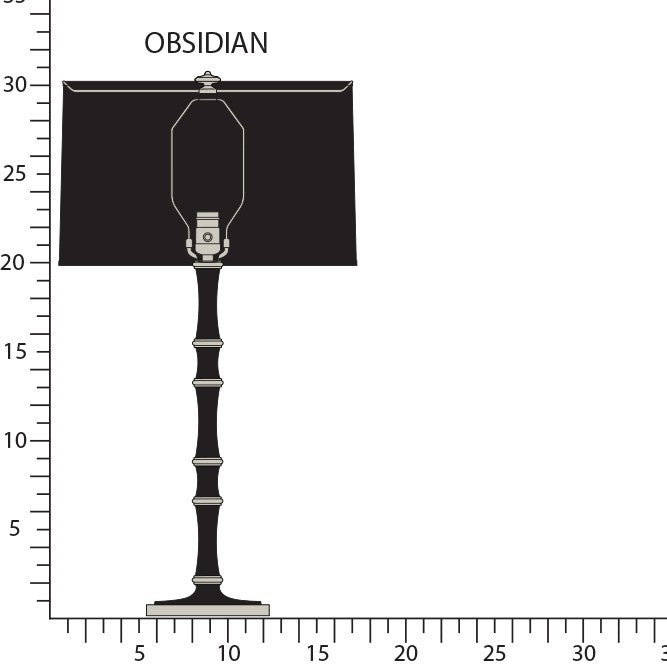 Robert Abbey - OS72X - One Light Table Lamp - Kane - Obsidian w/Polished Nickel