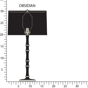 Robert Abbey - OS72X - One Light Table Lamp - Kane - Obsidian w/Polished Nickel