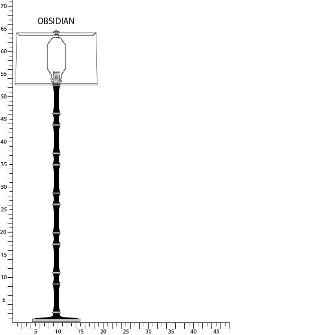 Robert Abbey - OS74 - One Light Floor Lamp - Kane - Obsidian w/Polished Nickel