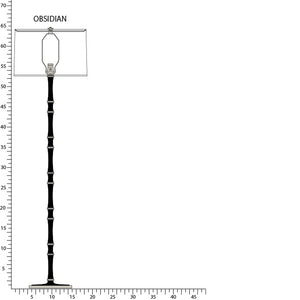 Robert Abbey - OS74 - One Light Floor Lamp - Kane - Obsidian w/Polished Nickel