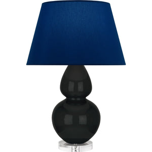Robert Abbey - OS23N - One Light Table Lamp - Double Gourd - Obsidian Glazed Ceramic w/Lucite
