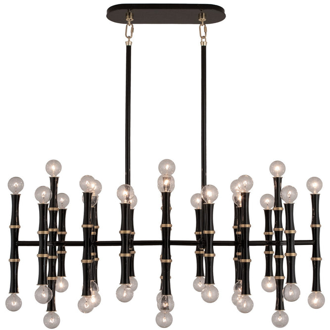 Robert Abbey - OS77 - 42 Light Pendant - Kane - Obsidian w/Modern Brass