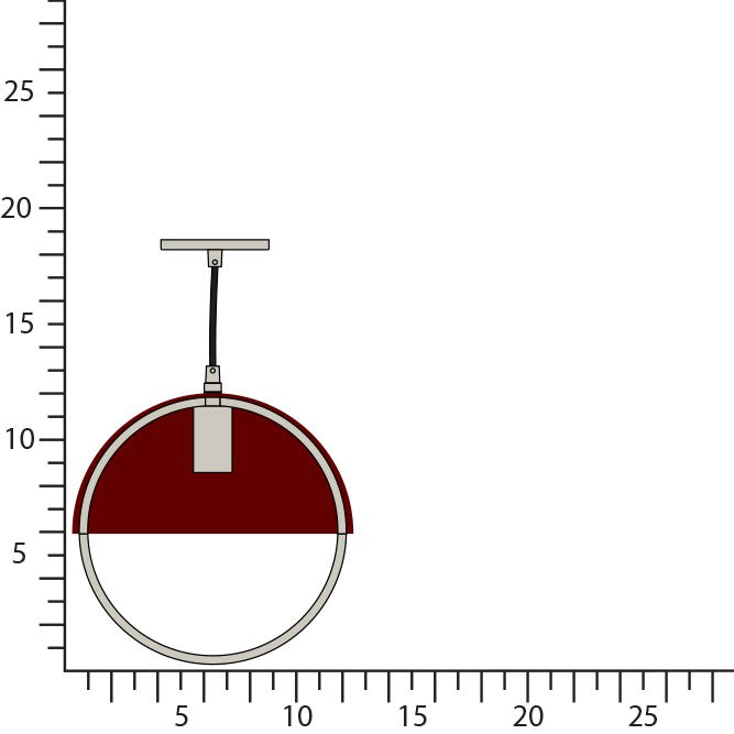Robert Abbey - P602OX - One Light Pendant - Mavisten Edition Copernica - Pewter w/Oxblood Painted Metal Shade
