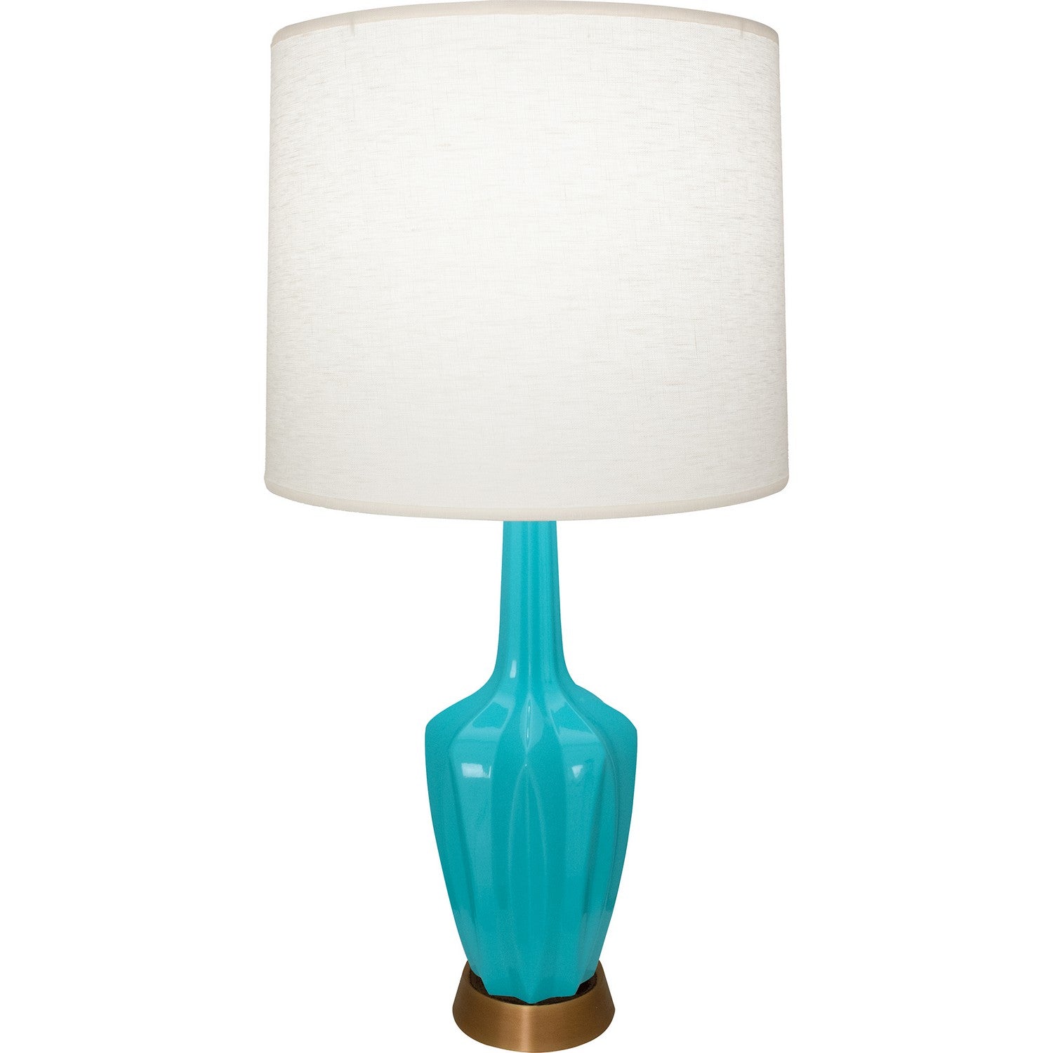 Robert Abbey - PC36 - One Light Accent Lamp - Emma - Peacock Glazed Ceramic w/Warm Brass