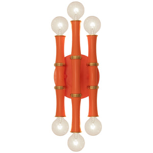 Robert Abbey - PM75 - Six Light Wall Sconce - Kane - Pumpkin w/Modern Brass