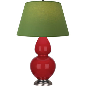 Robert Abbey - RR22G - One Light Table Lamp - Double Gourd - Ruby Red Glazed Ceramic w/Antique Silvered