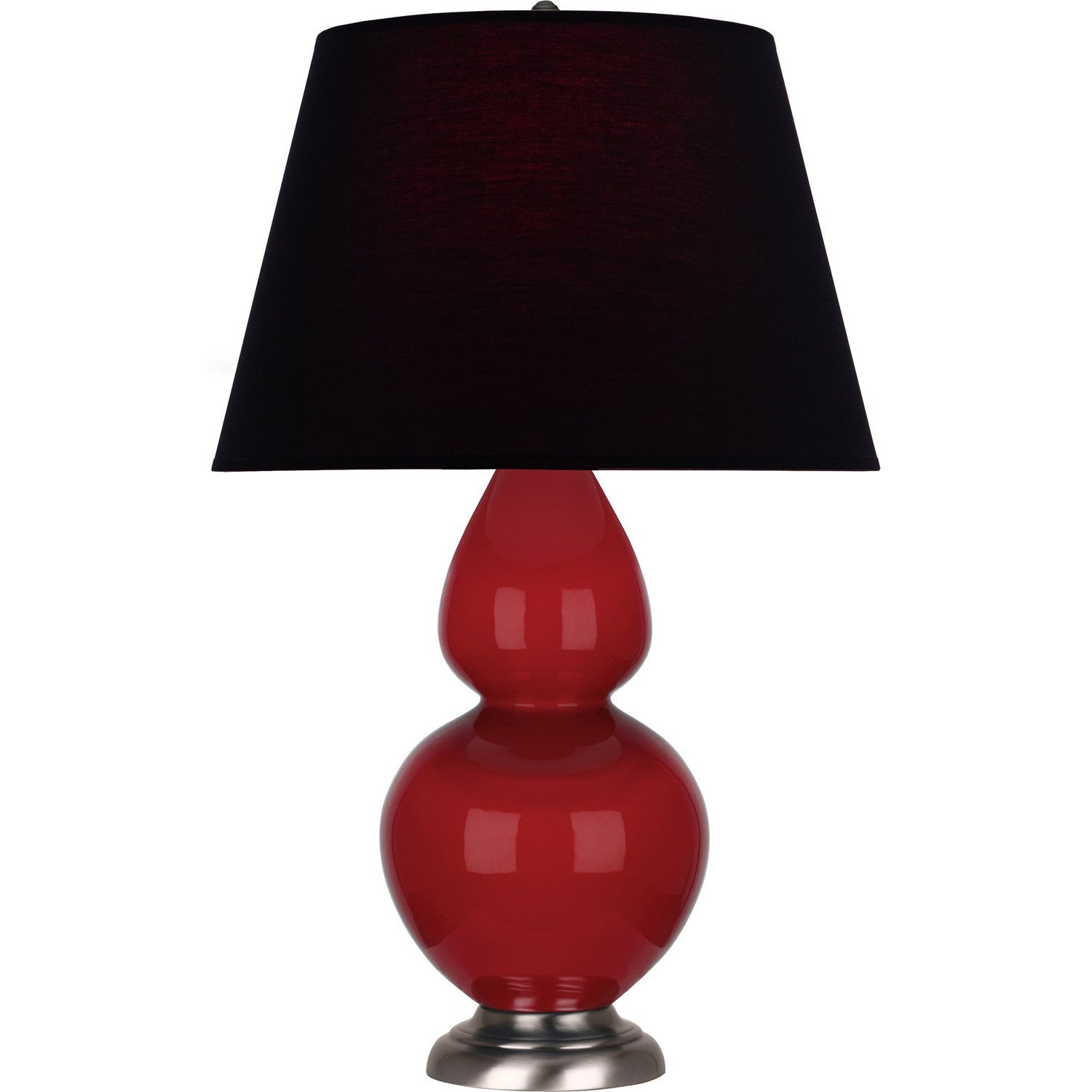 Robert Abbey - RR22K - One Light Table Lamp - Double Gourd - Ruby Red Glazed Ceramic w/Antique Silvered