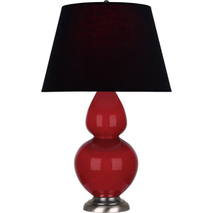 Robert Abbey - RR22K - One Light Table Lamp - Double Gourd - Ruby Red Glazed Ceramic w/Antique Silvered