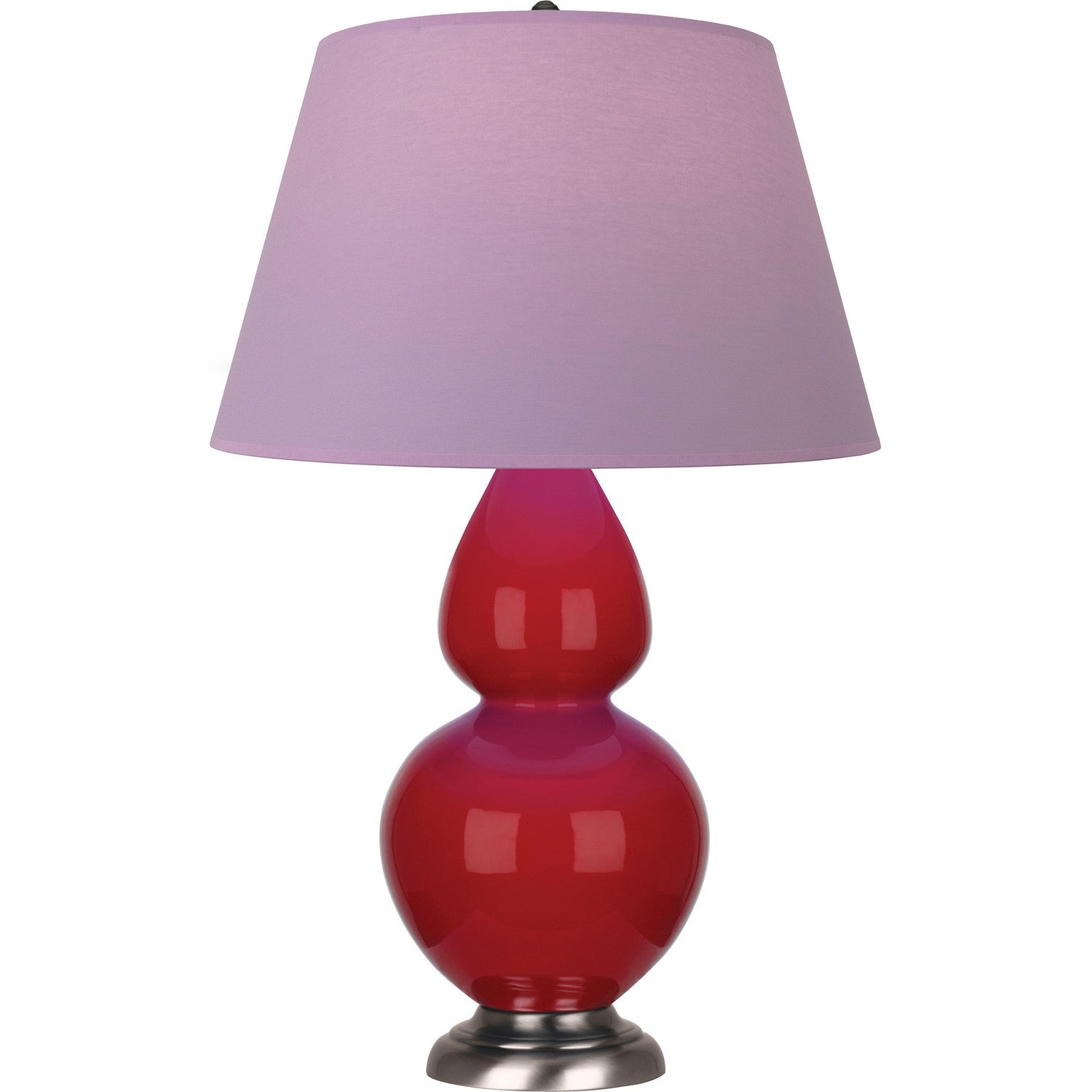 Robert Abbey - RR22L - One Light Table Lamp - Double Gourd - Ruby Red Glazed Ceramic w/Antique Silvered