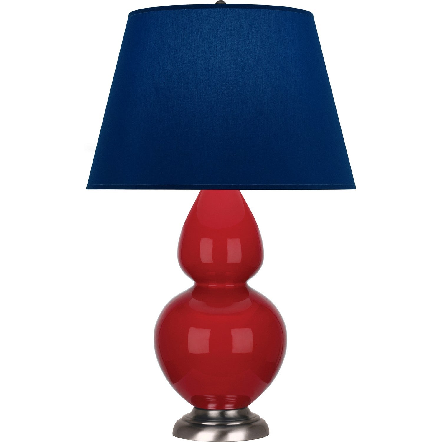 Robert Abbey - RR22N - One Light Table Lamp - Double Gourd - Ruby Red Glazed Ceramic w/Antique Silvered