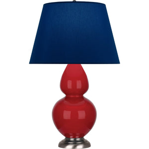 Robert Abbey - RR22N - One Light Table Lamp - Double Gourd - Ruby Red Glazed Ceramic w/Antique Silvered