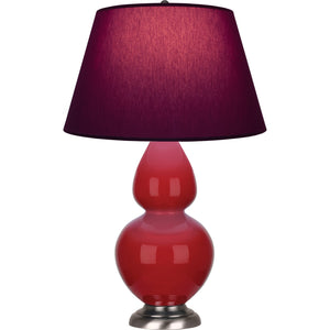 Robert Abbey - RR22P - One Light Table Lamp - Double Gourd - Ruby Red Glazed Ceramic w/Antique Silvered