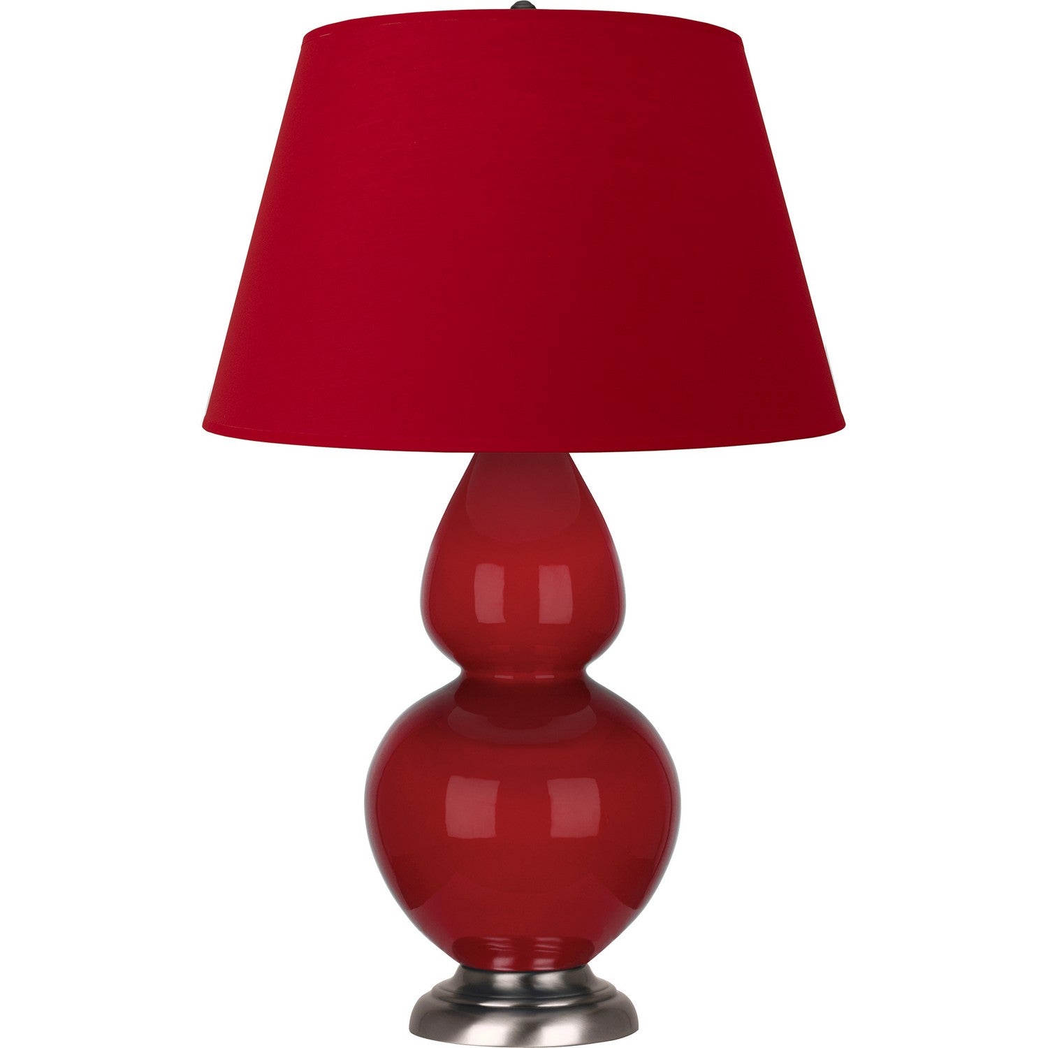 Robert Abbey - RR22R - One Light Table Lamp - Double Gourd - Ruby Red Glazed Ceramic w/Antique Silvered