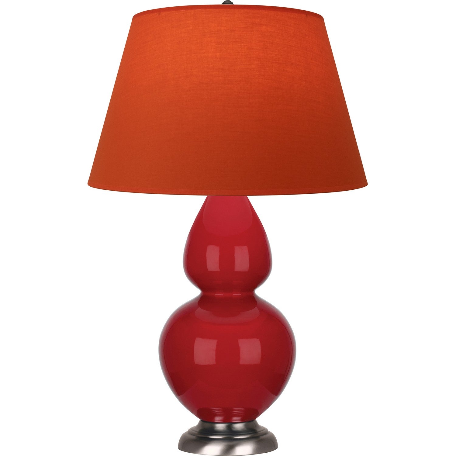 Robert Abbey - RR22T - One Light Table Lamp - Double Gourd - Ruby Red Glazed Ceramic w/Antique Silvered