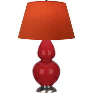 Robert Abbey - RR22T - One Light Table Lamp - Double Gourd - Ruby Red Glazed Ceramic w/Antique Silvered