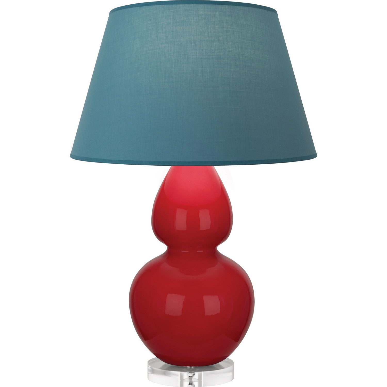 Robert Abbey - RR23B - One Light Table Lamp - Double Gourd - Ruby Red Glazed Ceramic w/Lucite