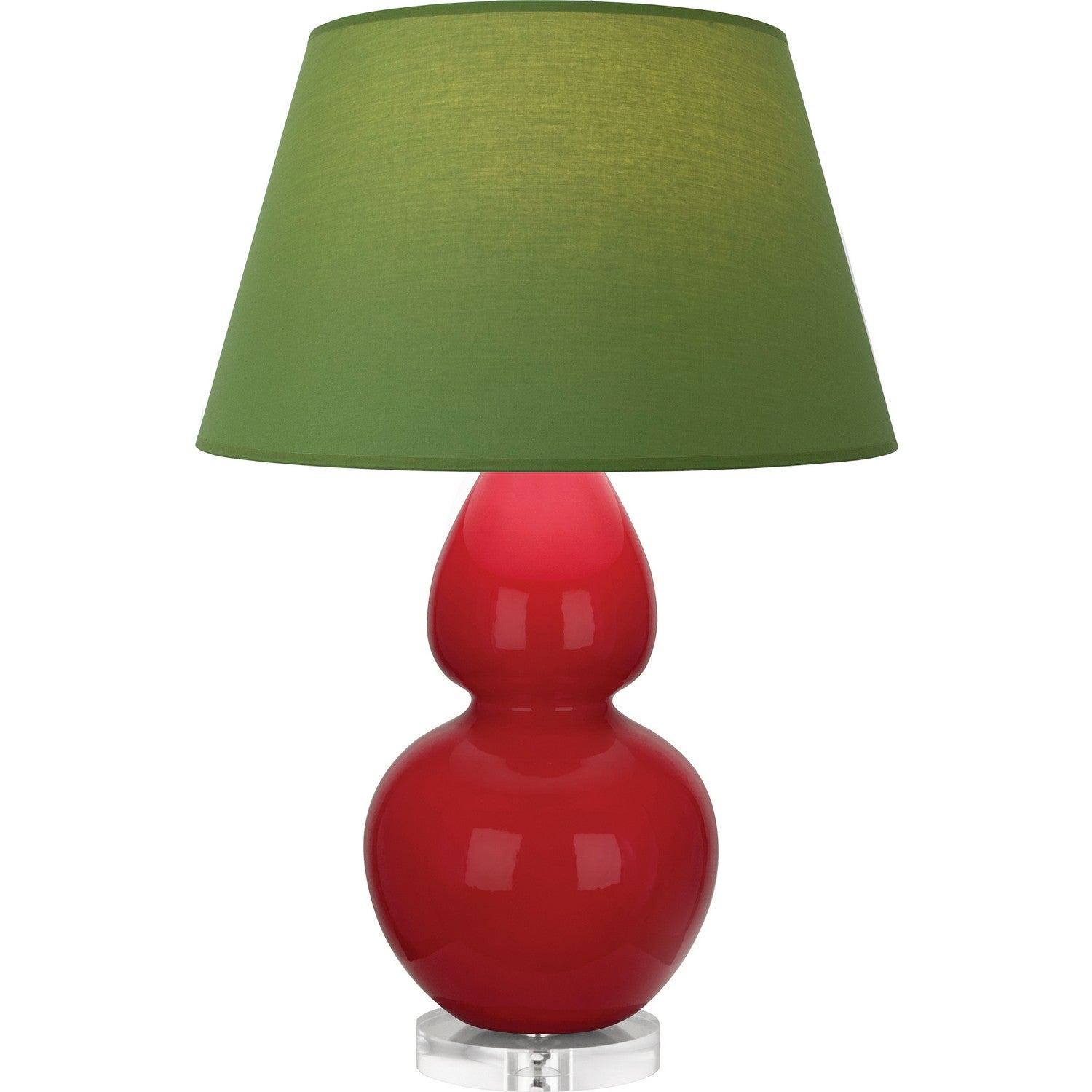 Robert Abbey - RR23G - One Light Table Lamp - Double Gourd - Ruby Red Glazed Ceramic w/Lucite