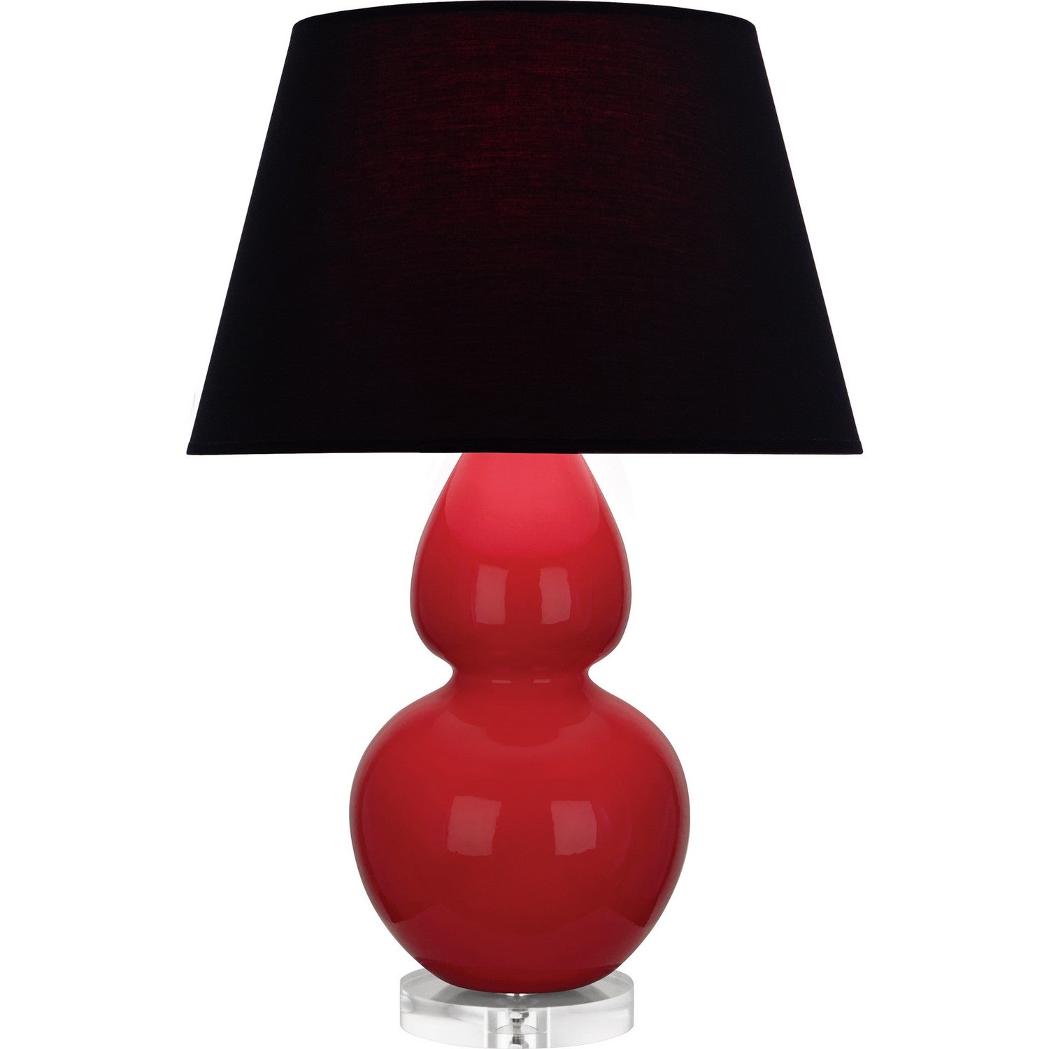 Robert Abbey - RR23K - One Light Table Lamp - Double Gourd - Ruby Red Glazed Ceramic w/Lucite