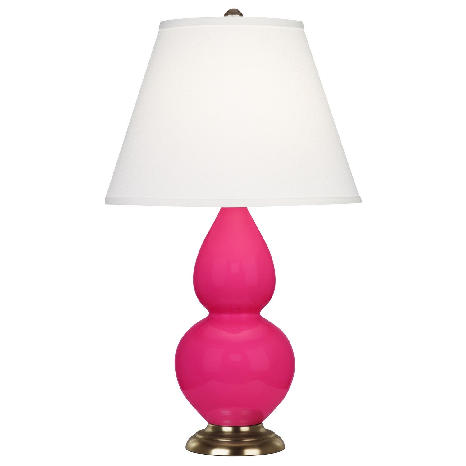 Robert Abbey - RZ10X - One Light Accent Lamp - Small Double Gourd - Razzle Rose Glazed Ceramic w/Antique Natural Brassed