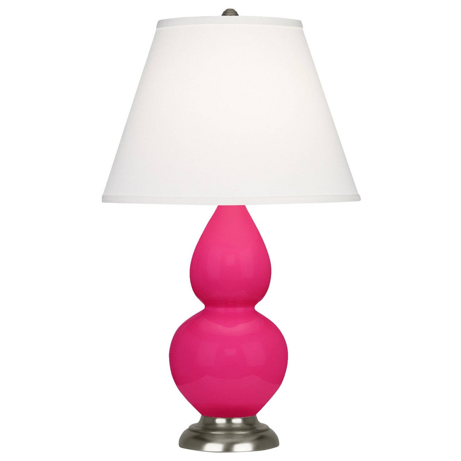 Robert Abbey - RZ12X - One Light Accent Lamp - Small Double Gourd - Razzle Rose Glazed Ceramic w/Antique Silvered