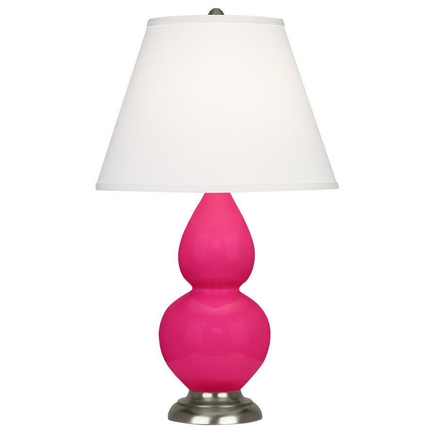 Robert Abbey - RZ12X - One Light Accent Lamp - Small Double Gourd - Razzle Rose Glazed Ceramic w/Antique Silver