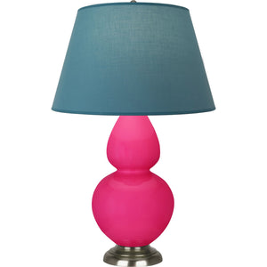 Robert Abbey - RZ22B - One Light Table Lamp - Double Gourd - Razzle Rose Glazed Ceramic w/Antique Silvered
