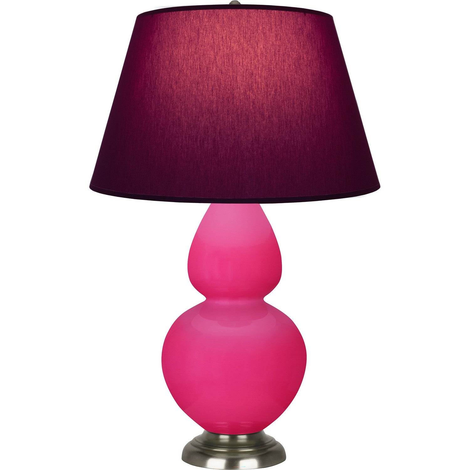 Robert Abbey - RZ22P - One Light Table Lamp - Double Gourd - Razzle Rose Glazed Ceramic w/Antique Silvered
