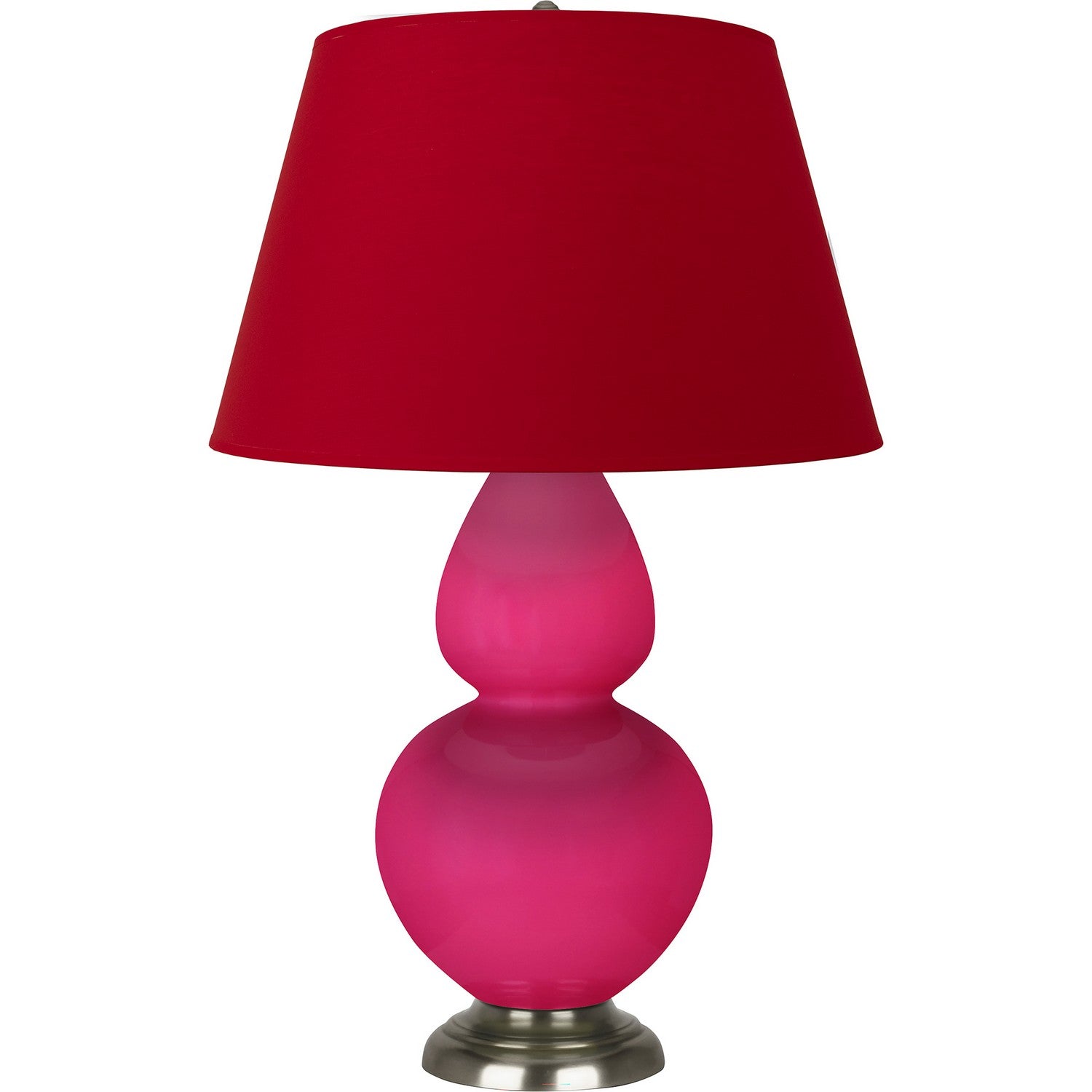 Robert Abbey - RZ22R - One Light Table Lamp - Double Gourd - Razzle Rose Glazed Ceramic w/Antique Silvered