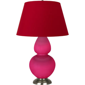 Robert Abbey - RZ22R - One Light Table Lamp - Double Gourd - Razzle Rose Glazed Ceramic w/Antique Silvered