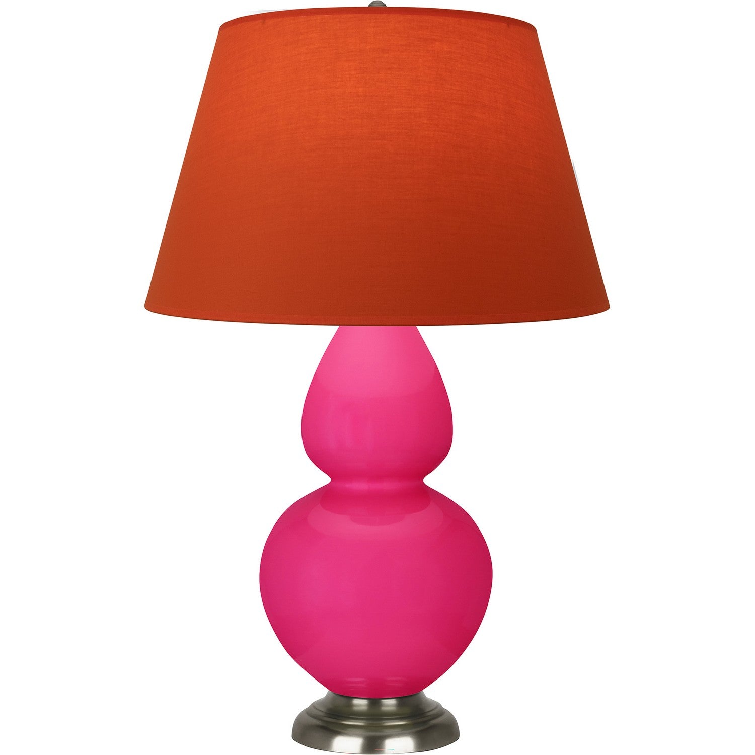 Robert Abbey - RZ22T - One Light Table Lamp - Double Gourd - Razzle Rose Glazed Ceramic w/Antique Silvered