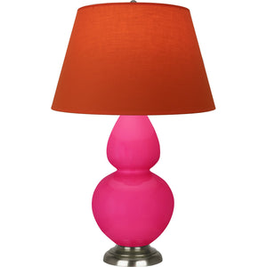 Robert Abbey - RZ22T - One Light Table Lamp - Double Gourd - Razzle Rose Glazed Ceramic w/Antique Silvered