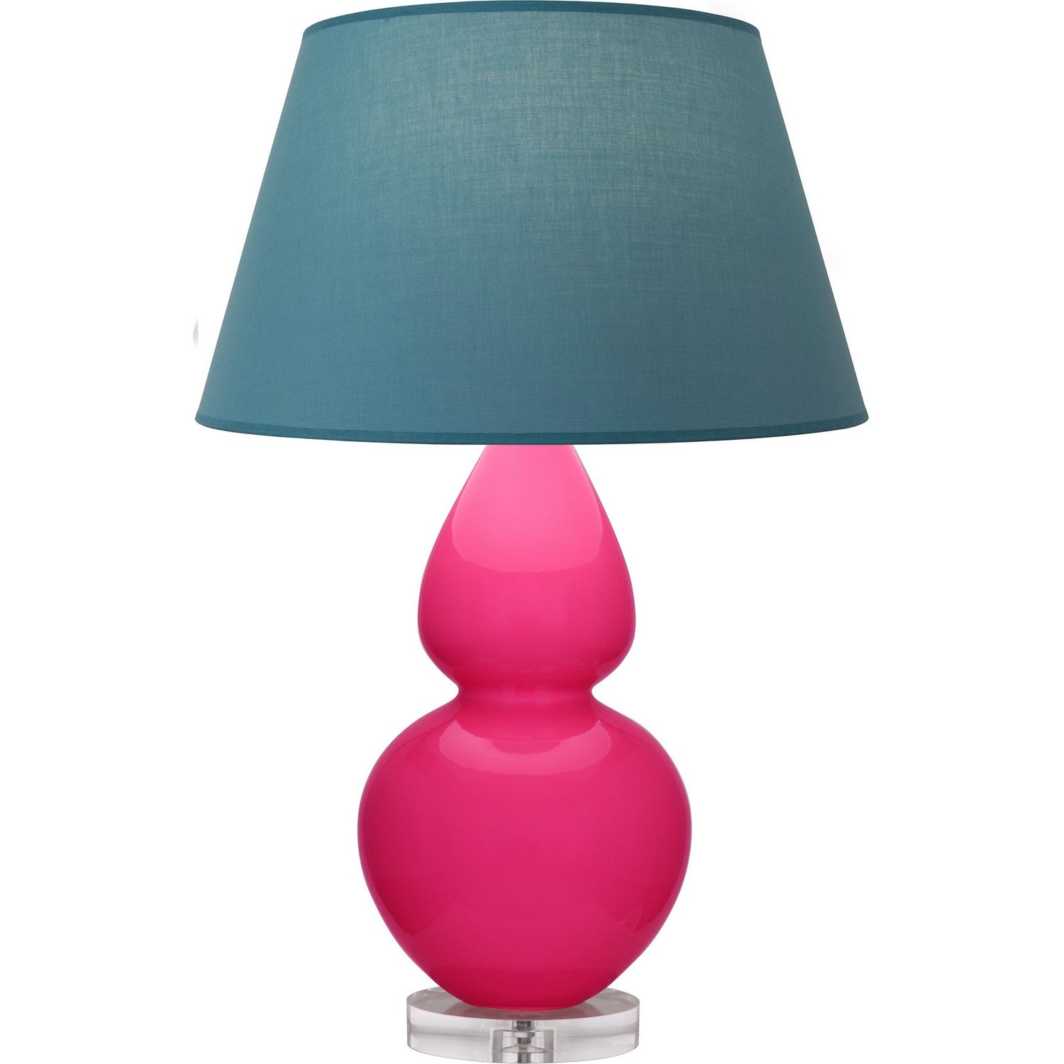 Robert Abbey - RZ23B - One Light Table Lamp - Double Gourd - Razzle Rose Glazed Ceramic w/Lucite