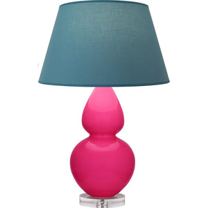Robert Abbey - RZ23B - One Light Table Lamp - Double Gourd - Razzle Rose Glazed Ceramic w/Lucite