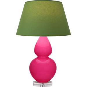 Robert Abbey - RZ23G - One Light Table Lamp - Double Gourd - Razzle Rose Glazed Ceramic w/Lucite