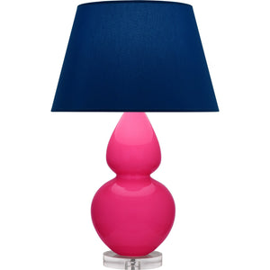 Robert Abbey - RZ23N - One Light Table Lamp - Double Gourd - Razzle Rose Glazed Ceramic w/Lucite
