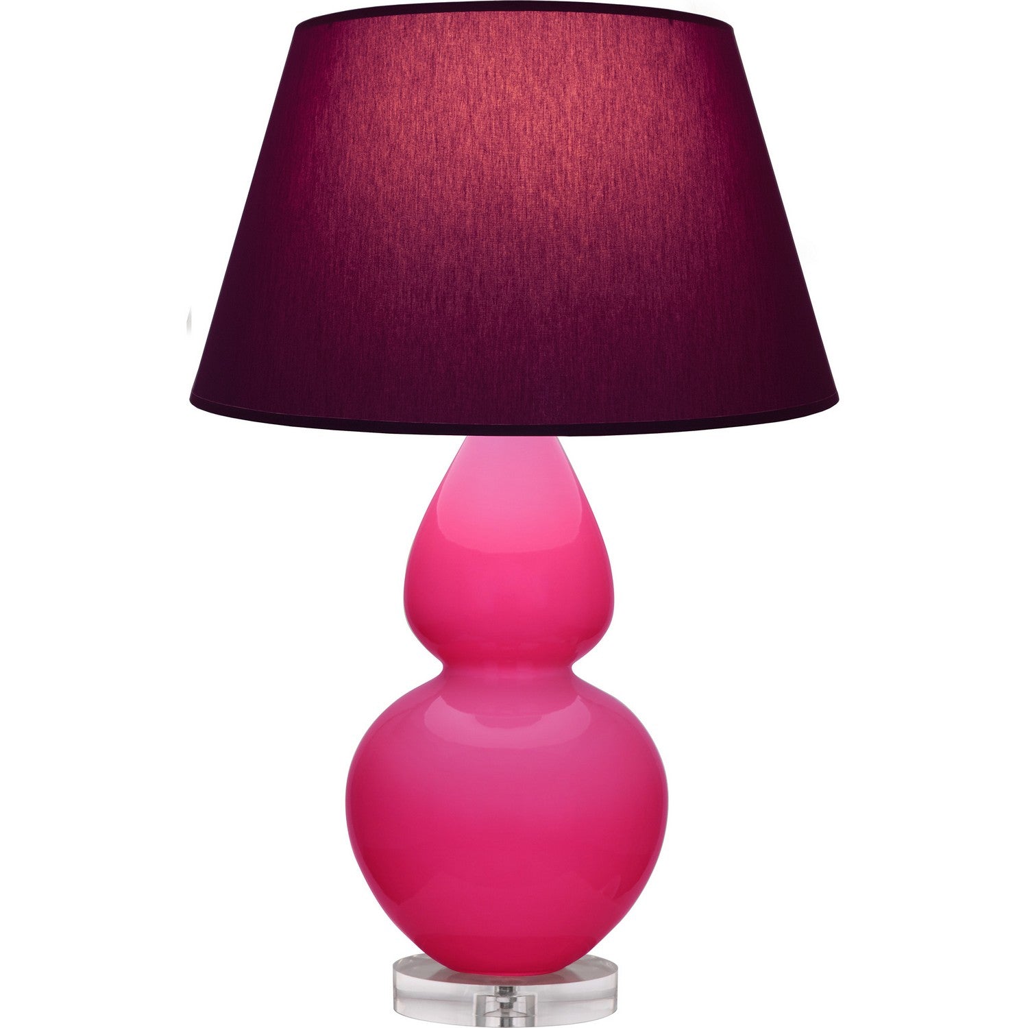 Robert Abbey - RZ23P - One Light Table Lamp - Double Gourd - Razzle Rose Glazed Ceramic w/Lucite