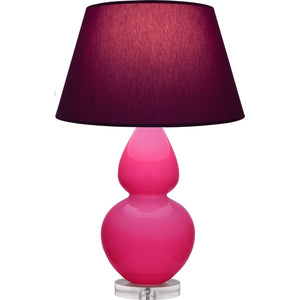 Robert Abbey - RZ23P - One Light Table Lamp - Double Gourd - Razzle Rose Glazed Ceramic w/Lucite