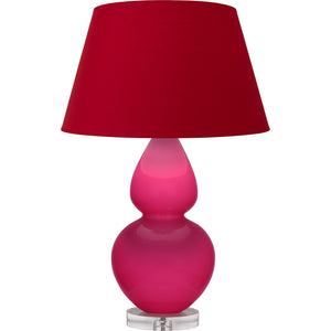 Robert Abbey - RZ23R - One Light Table Lamp - Double Gourd - Razzle Rose Glazed Ceramic w/Lucite