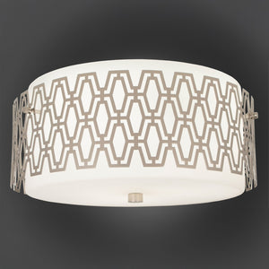Robert Abbey - S203 - Three Light Flushmount - Marcel - Polished Nickel w/Frosted Cased White Glass Shade