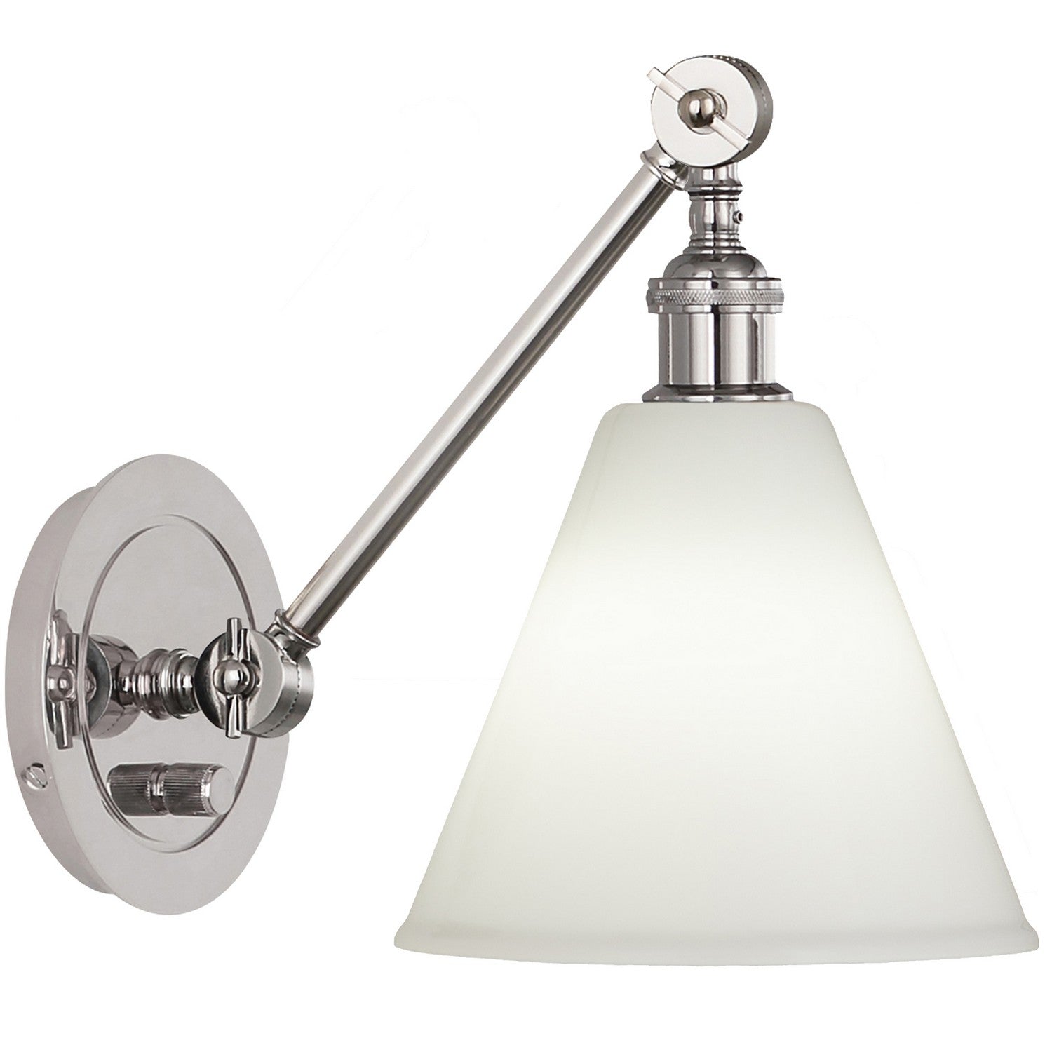 Robert Abbey - S2417G - One Light Wall Sconce - Alloy - Polished Nickel/Cased White Glass Shade w/ Polished