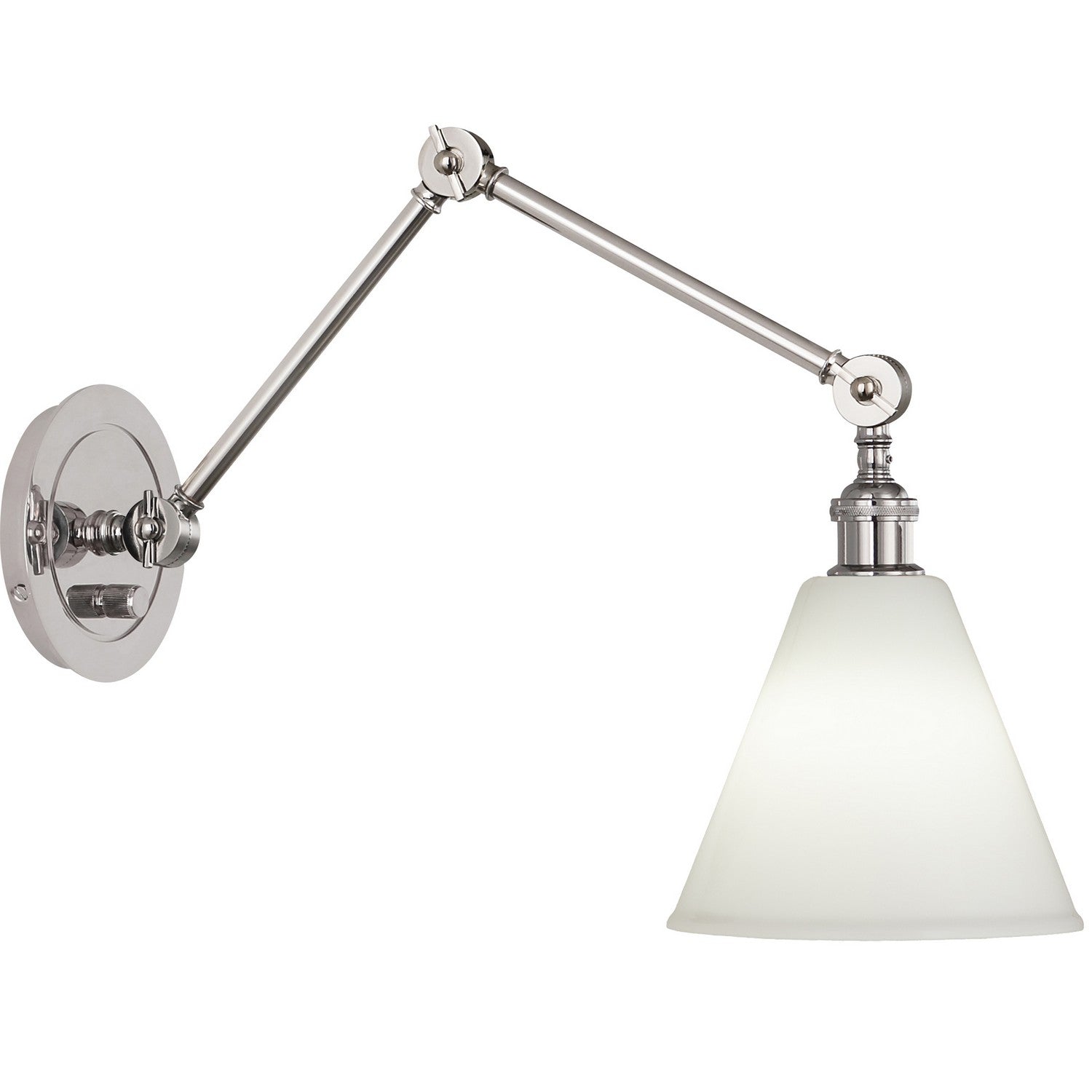 Robert Abbey - S2418G - One Light Wall Sconce - Alloy - Polished Nickel/Cased White Glass Shade w/ Polished