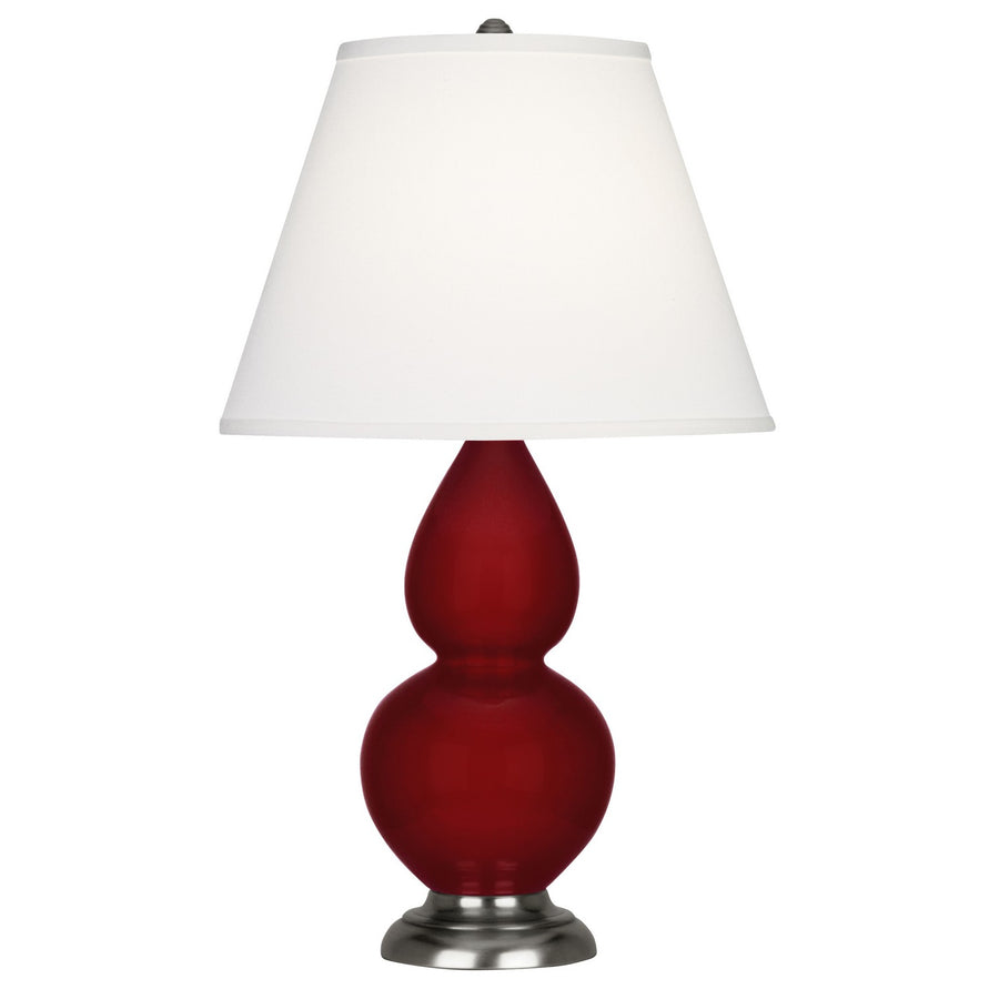 Robert Abbey - SA12X - One Light Accent Lamp - Small Double Gourd - Sangria Glazed Ceramic w/Antique Silver