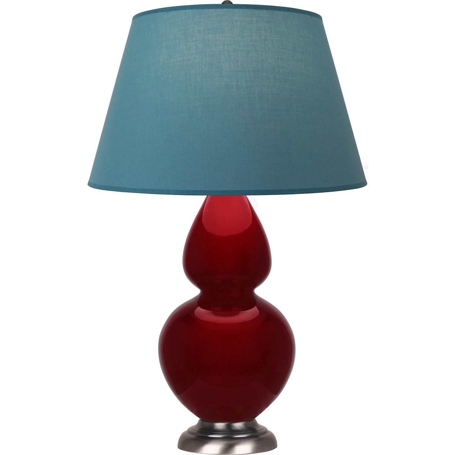 Robert Abbey - SA22B - One Light Table Lamp - Double Gourd - Sangria Glazed Ceramic w/Antique Silvered