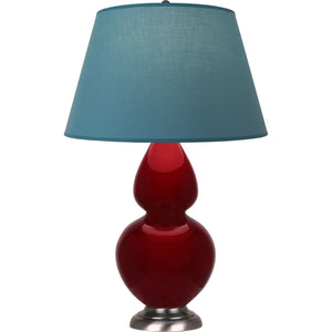 Robert Abbey - SA22B - One Light Table Lamp - Double Gourd - Sangria Glazed Ceramic w/Antique Silvered