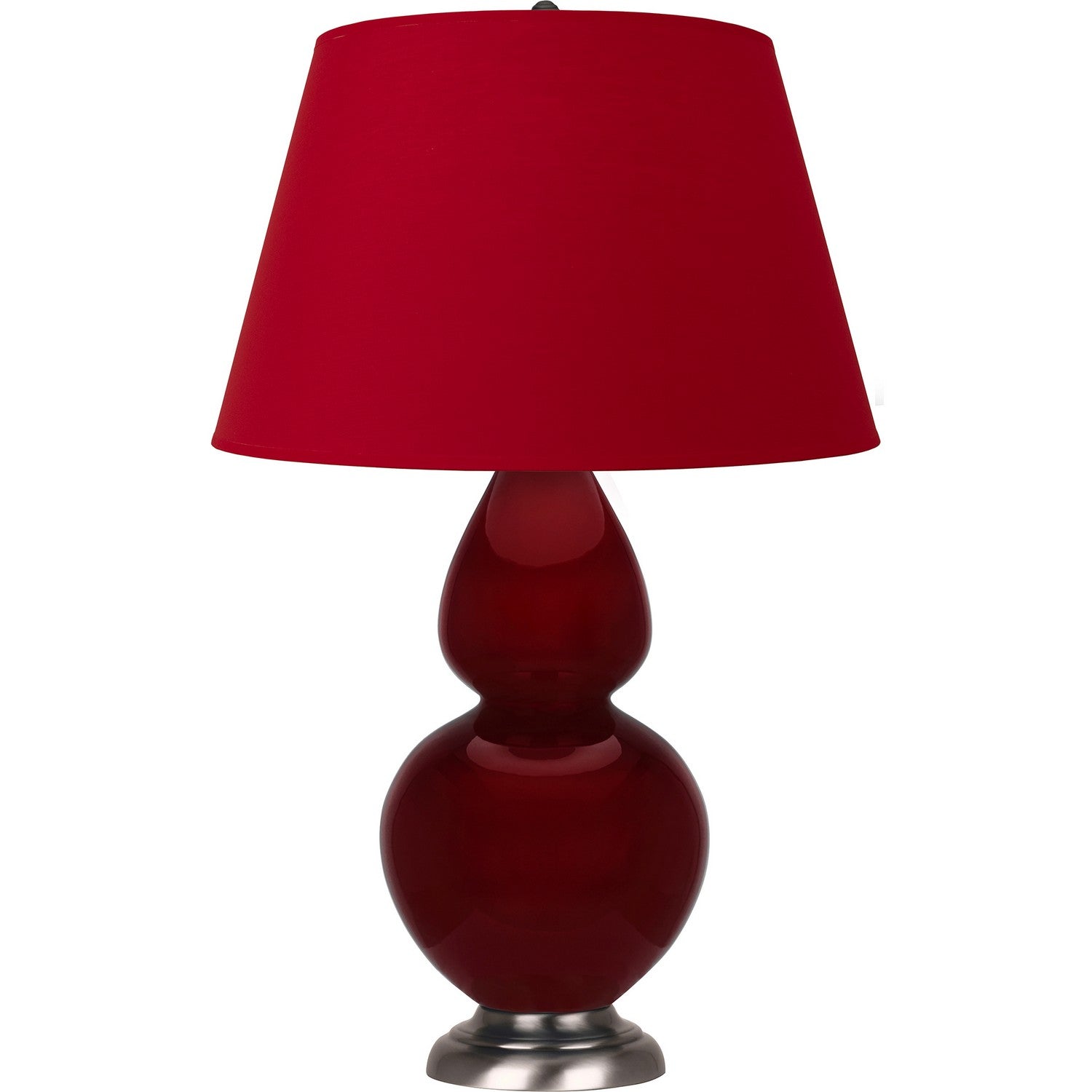 Robert Abbey - SA22R - One Light Table Lamp - Double Gourd - Sangria Glazed Ceramic w/Antique Silvered