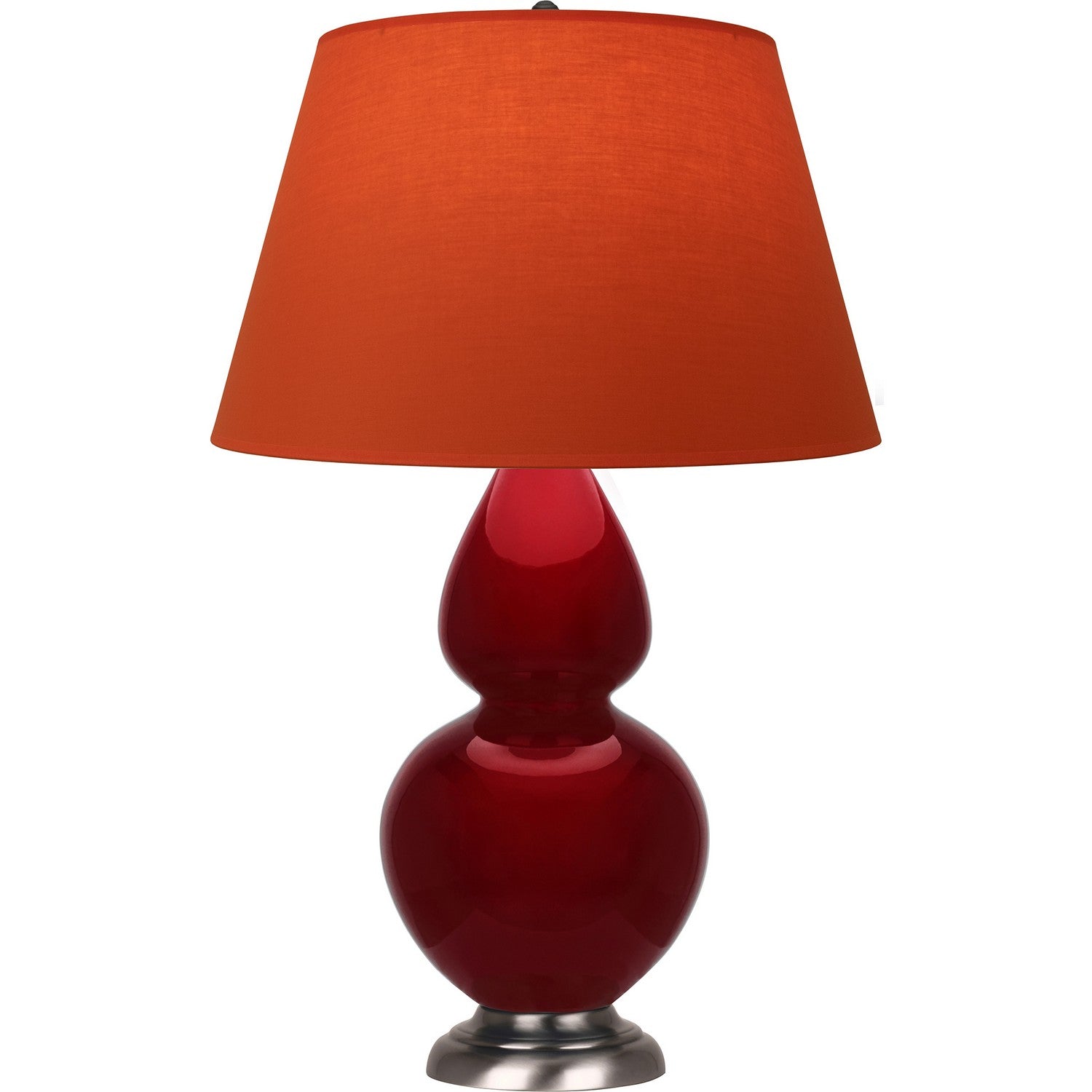 Robert Abbey - SA22T - One Light Table Lamp - Double Gourd - Sangria Glazed Ceramic w/Antique Silvered
