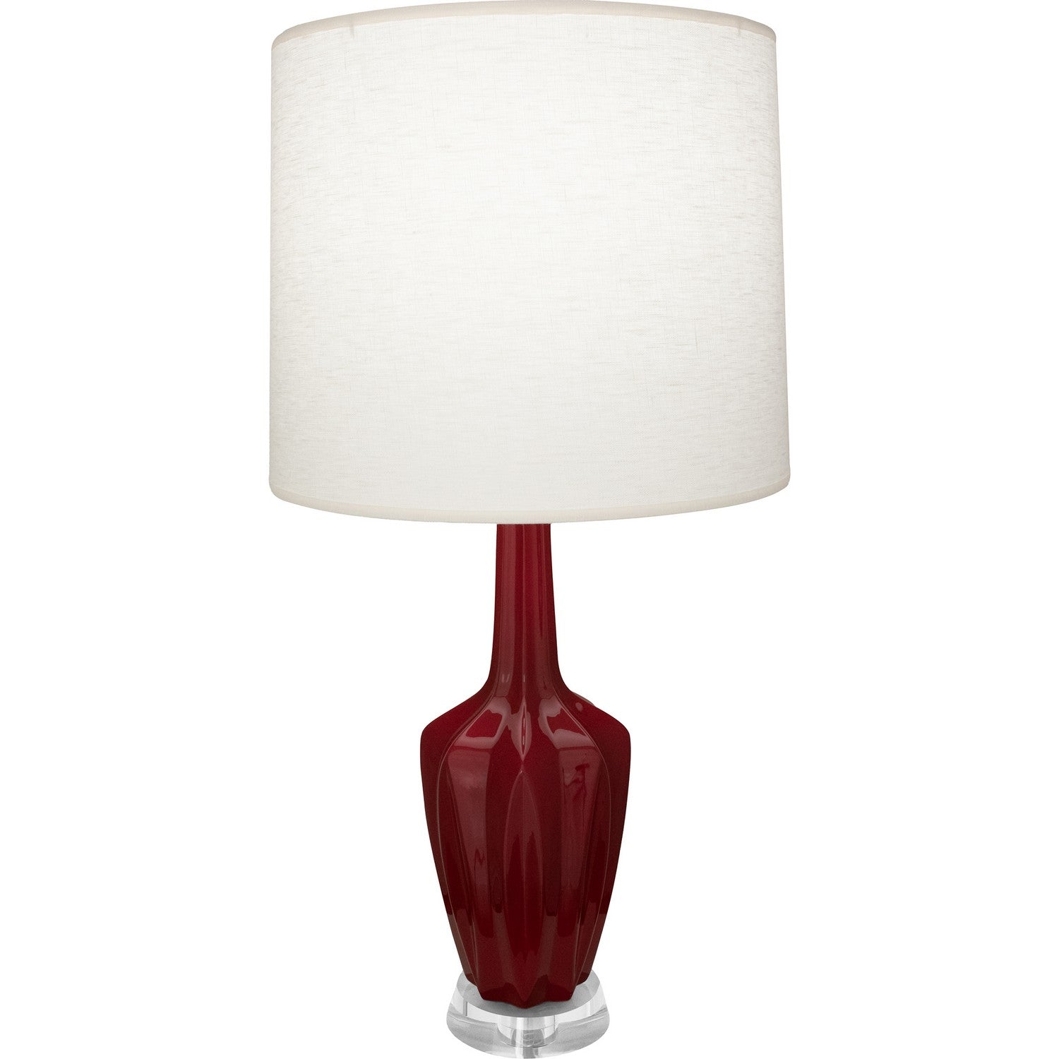 Robert Abbey - SA35 - One Light Accent Lamp - Emma - Sangria Glazed Ceramic w/Polished Nickel/a Lucite