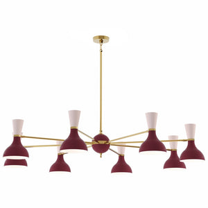 Robert Abbey - SM08RW - Eight Light Chandelier - Clare - Modern Brass w/Sugar Plum/Rose Water Painted Shades