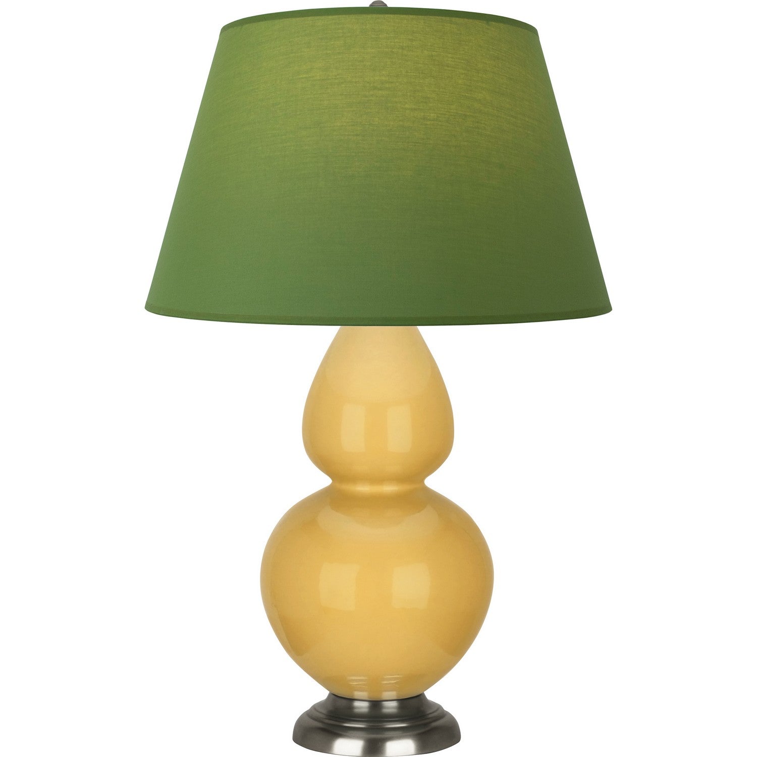 Robert Abbey - SU22G - One Light Table Lamp - Double Gourd - Sunset Yellow Glazed Ceramic w/Antique Silvered