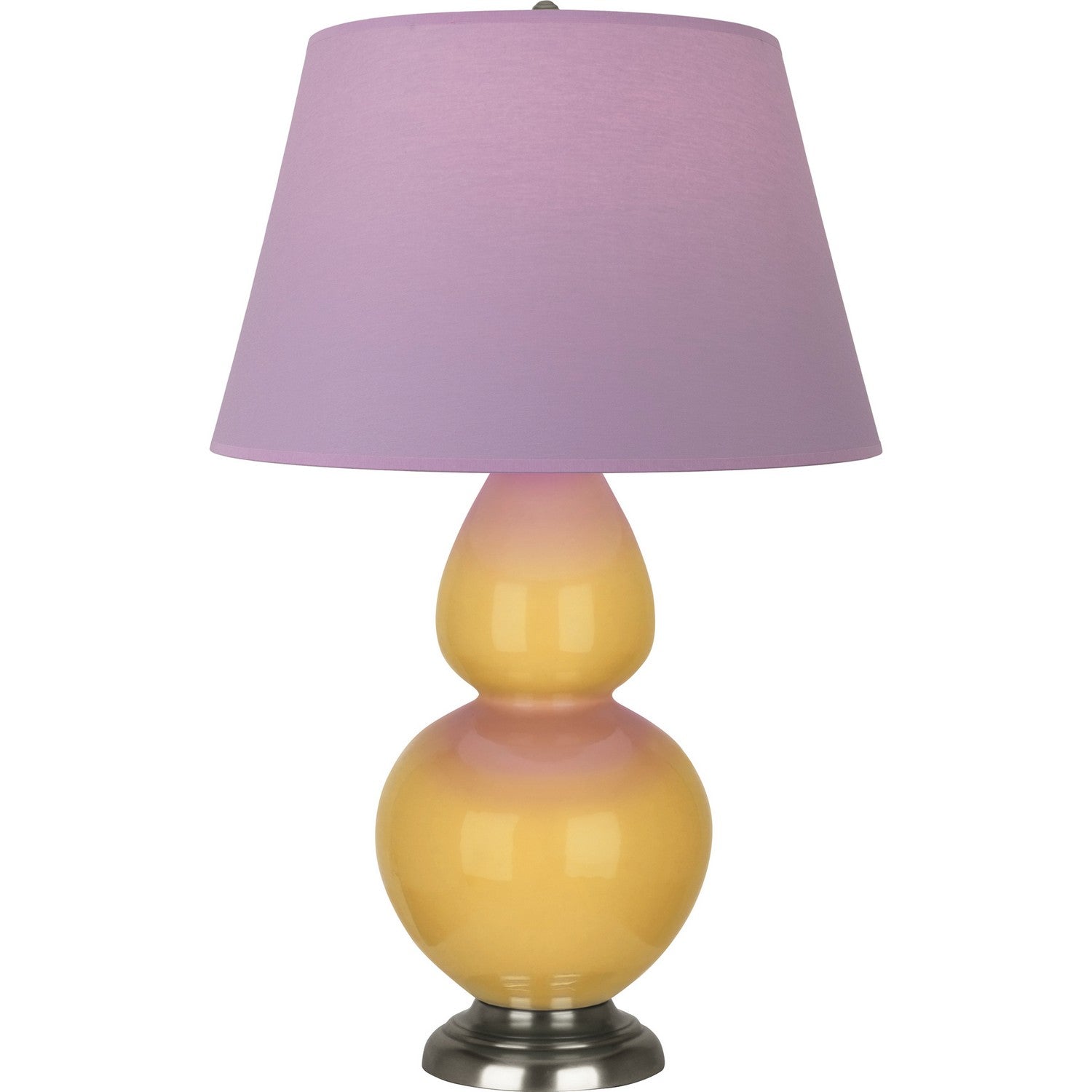 Robert Abbey - SU22L - One Light Table Lamp - Double Gourd - Sunset Yellow Glazed Ceramic w/Antique Silvered